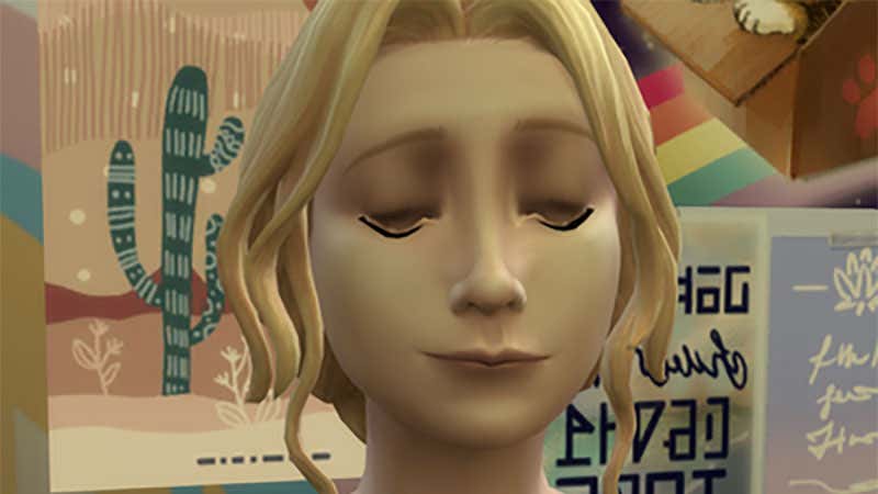 A Sim with a fucked up face